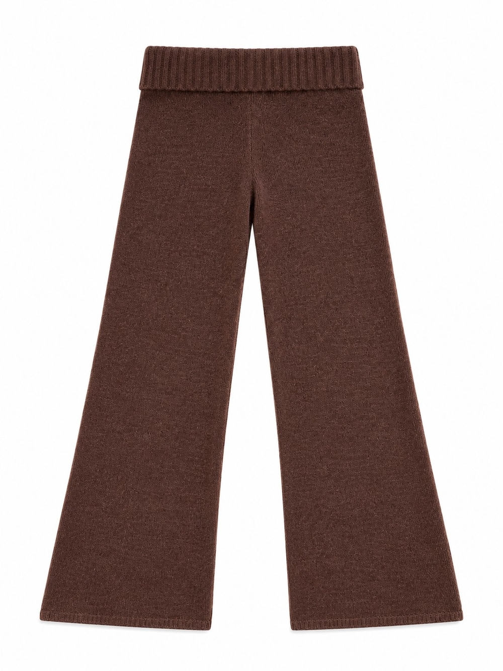 Pink Rose Brown Chenile Flare Cozy Pants, Size Large
